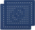 WILLKOMMEN Kitchen Sink Mat, 12" x 10" Dish Drying Mat, Rectangular Sink Protector Mats for Bottom of Kitchen Sink, Fast Draining Sink Mats Grid, 2 Pack Dark Blue