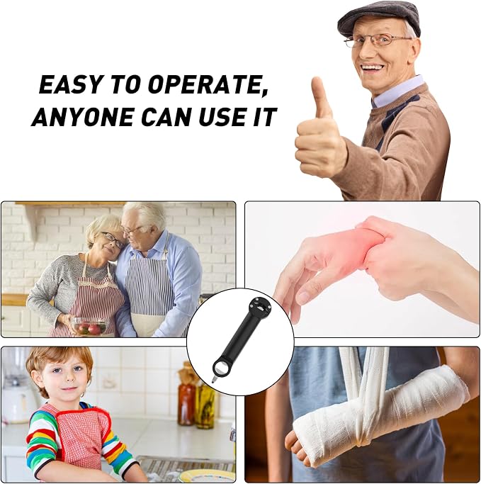 Jar Opener Bottle Opener for Seniors with Arthritis, Multi Retractable Magnetic Can Opener, Jar Grippers for Opening Jars, Kitchen Gadgets for Weak Hands and Senior Arthritis (Black)