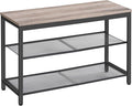 HOOBRO Shoe Bench, 3-Tier Shoe Rack, Industrial Shoe Organizer Storage Bench, 29.5 inches Entry Bench with Mesh Shelves, for Entryway, Living Room, Hallway, Easy Assembly, Greige BG75HX01