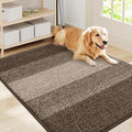 Smiry Dog Door Mat for Muddy Paws, Absorbs Moisture and Dirt, Low-Profile Entryway Mat with Non-Slip Backing, Entry Indoor Outdoor Doormat for Inside Floor (40x32 Inches, Light Brown, Striped)