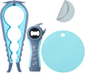 Jar Bottle Opener for Weak Hands,4 &5 in 1 Multi Function Non-Slip Can Lid Opener Tools with Silicone Jar Gripper Pad,Suitable for Seniors,Children and Arthritic Hands (Light Blue)