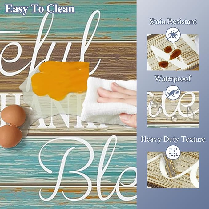 HEBE Anti Fatigue Kitchen Mat Set of 2 Non Slip Cushioned Kitchen Mats for Floor Waterproof Farmhouse Kitchen Rugs and Mats Set Comfort Standing Desk Mat Carpet for Sink,Office,Laundry