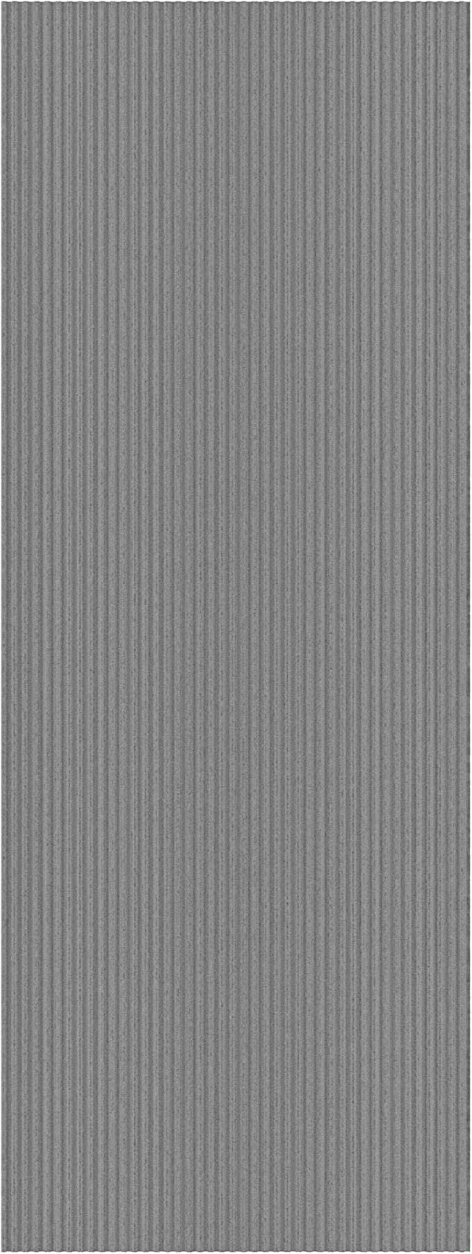Ottomanson 2' x 12' Hallway Runner with Scraper Pile Extra Durable Non-Slip Rug Mat for Indoor & Outdoor Use - Ideal for Kitchen, Entryway, Patio & Garage - High-Traffic Carpet, Gray