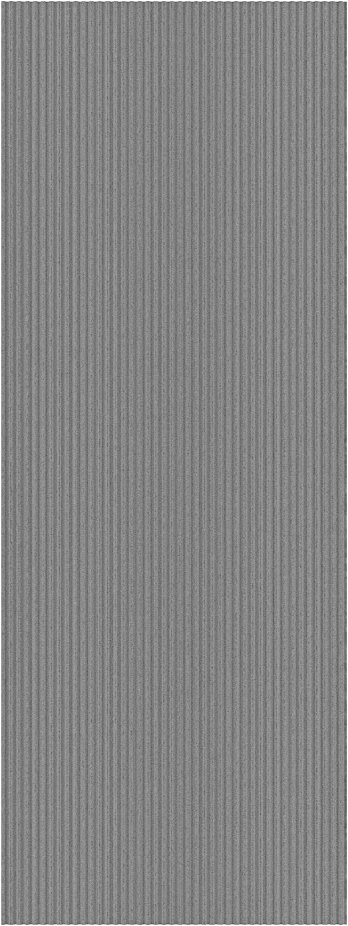 Ottomanson 3'11" x 31' Hallway Runner with Scraper Pile - Extra Durable Non-Slip Rug Mat for Indoor & Outdoor Use - Ideal for Kitchen, Entryway & Garage - High-Traffic Carpet, Gray