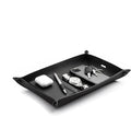 Main Street Forge Leather Valet Tray for Men – Rustic EDC Organizer for Keys, Phone & Wallet – Made in USA – Midnight Black