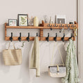 Evermagin 35" Coat Rack Wall Mount with Shelf, 4 in 1 Wall Mounted Coat and Key Hanger with 13 Hooks, Entryway Key Holder with Mail Holder for Living Room, Bedroom