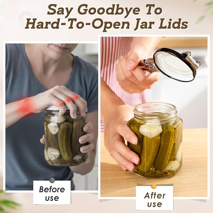 2 Pack Jar Opener, Jar Openers for Seniors with 2 Keychain Bottle Beer Opening, Adjustable Stainless Steel Can Open With Gripper Pad. Kitchen Gadgets for Party, Holiday, Easy for Kid, Seniors