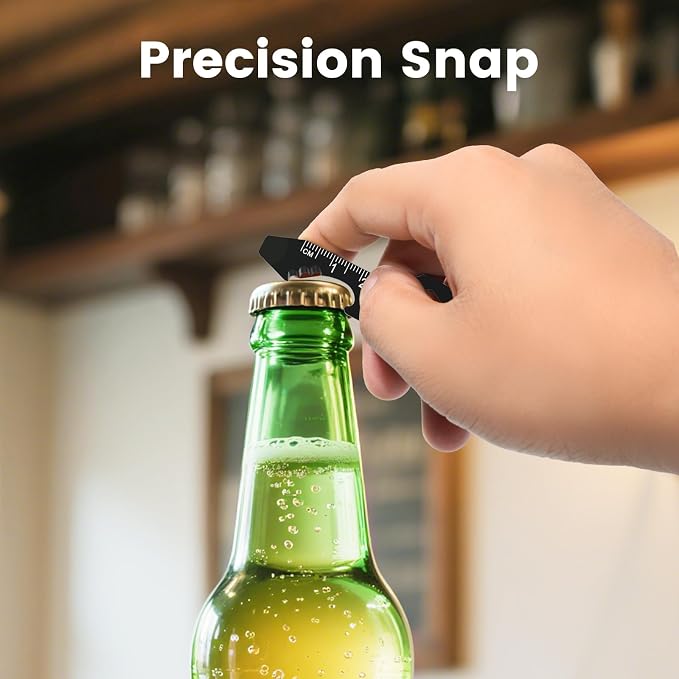 Mini Keychain Bottle Opener Multi Tool, Stainless Steel 6 in 1 Tool (Keychain, Bottle Opener, Wrench, Pry Bar, Metric Ruler,Cord Cutter) Includes Gift Box, Key Chain Tool For Men