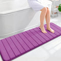 OLANLY Memory Foam Long Bathroom Rugs Runner 59x20, Super Soft Absorbent Bath Mat, Quick Dry, Machine Washable Shower Floor Rugs, Bathmat Carpet, Bathroom Home Decor Accessories, Purple