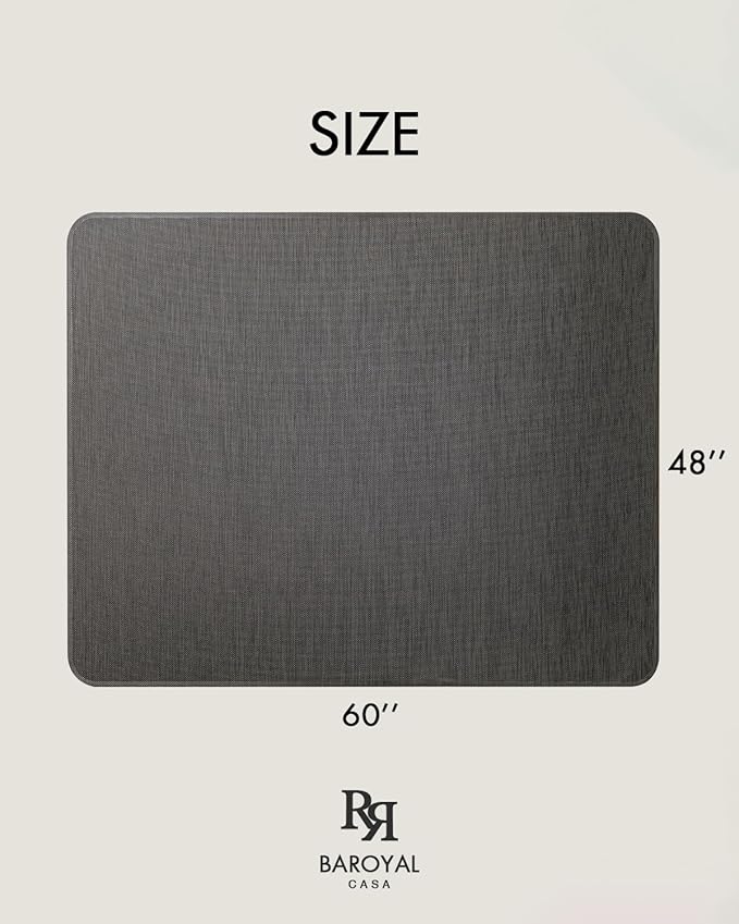 Baroyal Office Chair Mat for Hardwood Floor Under Desk Computer Rolling Chair Mat for Wood/Tile Floor Non-Slip Heavy Duty Desk Rug PVC Plastic Hard Floor Protector 48" x 60" (Espresso)