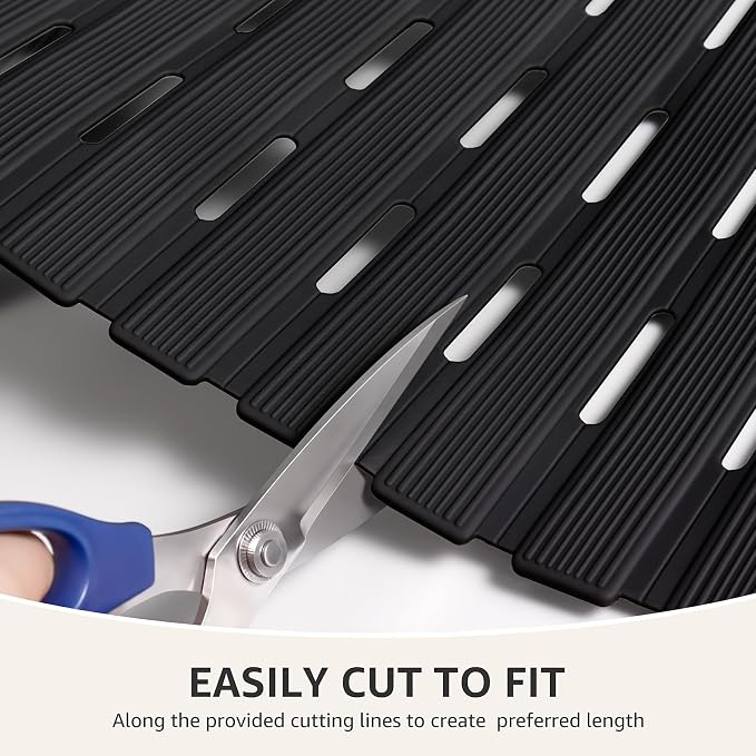 OTHWAY Shower Non Slip Mat, 36.6" x 16.9" Soft Bath Mat for Tub Non Slip, Anti Slip Shower Mat with Suction Cups, Easy to Cut Shower Floor Mat, Machine Washable Bathtub Mat, Black