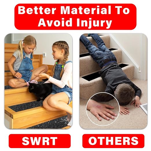 SWRT Anti Slip Traction Tape, 12 Inch x 38 FT Grip Tape Waterproof for Indoor & Outdoor, Heavy Duty Non-Slip Grip Tape for Stairs, No Residue for Stairs, Tread Step, Bathroom