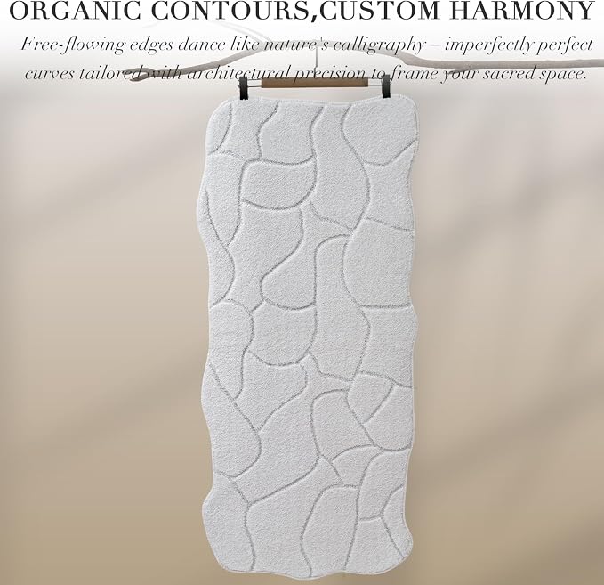 BSICPRO White Bathroom Rugs Runner, 24x59 Inches Long Bath Mats Non Slip, Soft Absorbent and Quick Dry Microfiber Bath Rugs for Bathroom Decor, Machine Washable (Snow White)
