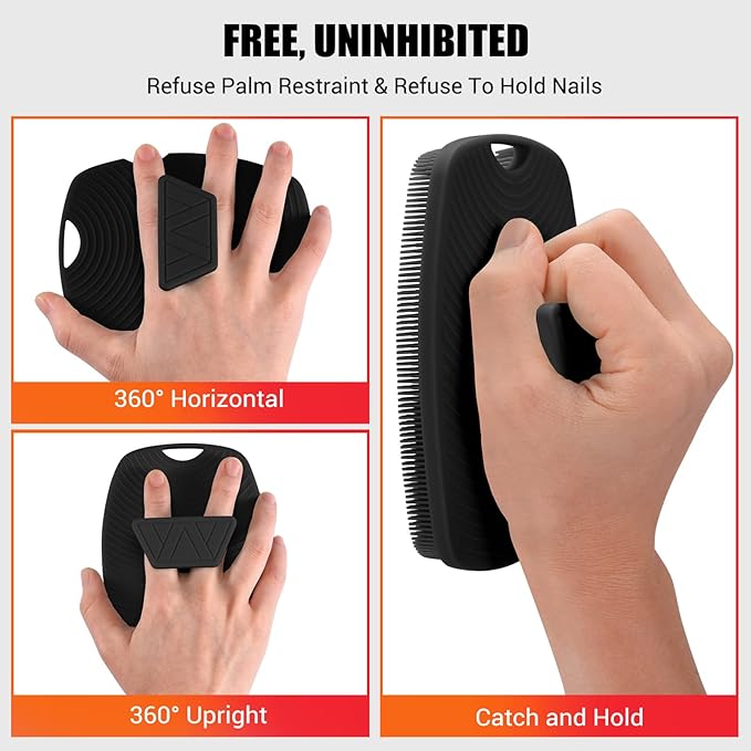 Canroom Silicone Body Scrubber - Zinc Infused-Highly Elastic Bristles Exfoliating Body Scrubber for Shower Body,Cellulite Reduction,Blood Circulation- Black