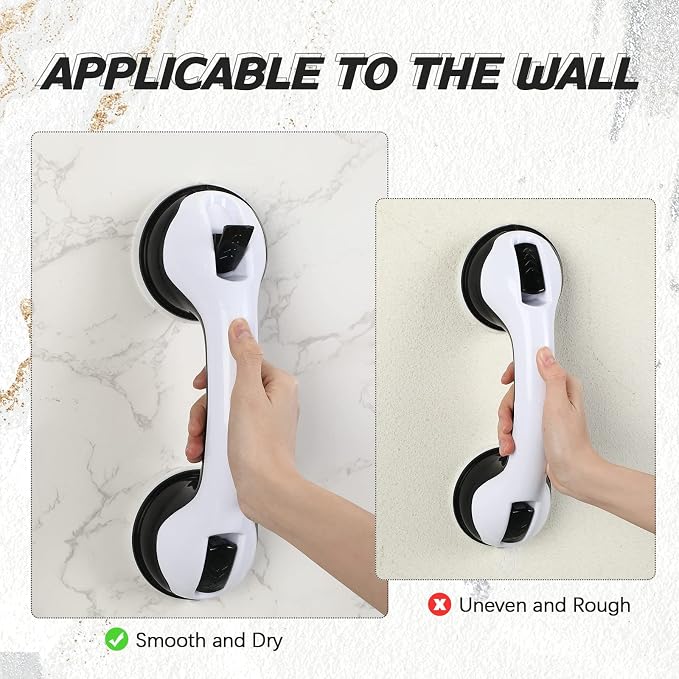 Qunclay 4 Pack 12 Inch Grab Bars for Bathtubs Shower Handle Shower Grab Bars for Seniors Elderly Disabled Handicap (Black, Gray)