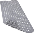 Bathtub and Shower Mats, 40x16 Inch Extra Large Non Slip Soft Bath Tub Mat with Suction Cups and Drain Holes for Bathroom Floor and Keep Tubs Clean, Machine Washable, Gray