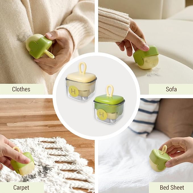 Mini Lint Roller,Washable Sticky Roller Reusable Lint Remover Portable Pet Hair Remover for Clothes,Travel Household (Beige+Beige)