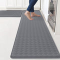 TranquilRelax 2-Piece Anti-Fatigue Kitchen Mats, Cushioned Non-Slip Waterproof Sink & Stove Floor Mats, Comfortable Standing Rug Set for Kitchen, Laundry & Entryway, Grey