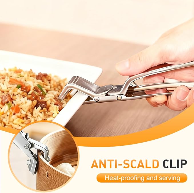 Multi-Purpose Anti-Scald Bowl Holder Clip for Kitchen, 2026 New Silicone Non-Slip Heat Insulation Anti-scald Clip, Multi-Function Anti-Scald Bowl Clip Hot Bowl Dish Plate Gripper Clips (Sliver, 2PCS)