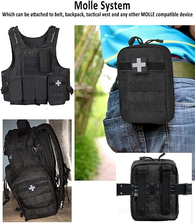 First Aid Pouch Empty Small, Tactical Molle EMT Pouch Compact Medical IFAK Rip Away Untility Bag Pouches