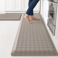 TranquilRelax 4/5 Inch Thick 2-Piece Anti-Fatigue Kitchen Mats, Cushioned Non-Slip Waterproof Sink & Stove Floor Mats, Comfortable Standing Rug Set for Kitchen, Laundry & Entryway, Brown