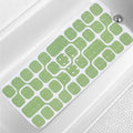 Bathtub Mat Non Slip 40x16 Inch Extra Long Bath Mat, Green Modern Art Shower Mat Non Slip Bath Mat for Tub Anti Slip with Large Drain Holes and Suction Cups,Geometric Design Bathroom Mat for Decor