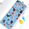 Bath Tub Shower Mat Non Slip Kids Bathtub Mat Anti Slip Baby Bath Mat for Tub 40 x 16 Inch Extra Long Toddler Bath Mat with Suction Cups and Drain Holes for Bathroom Floor,Seahorse Seaturtle