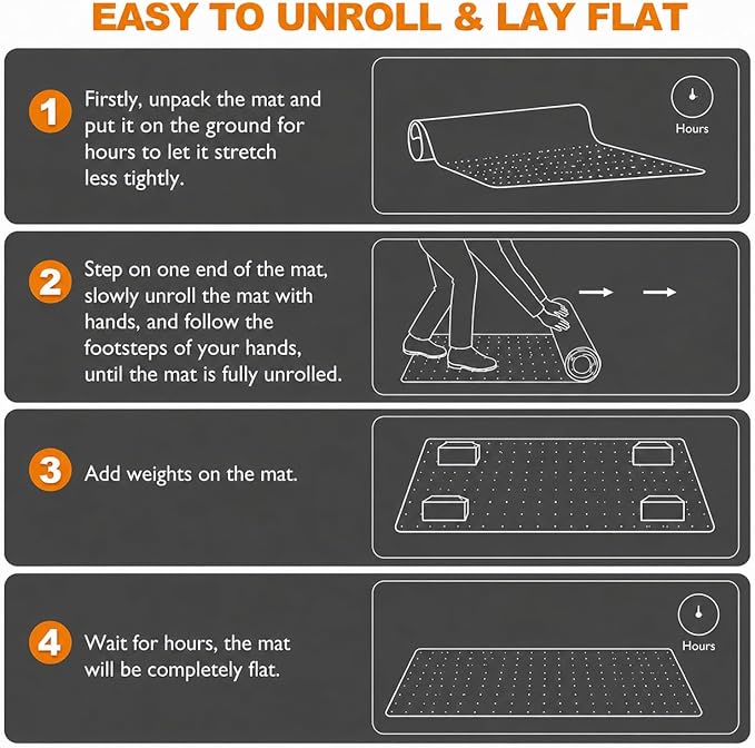 Chair Mat for Carpet- Low Pile (1/4" Thick) Carpet Protector for Office Gaming Computer Desk Chair. Heavy Duty Desk Chair Mat for Carpeted Floors, Semi Transparent (with Lip (Thickened)
