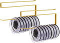 2 Pack Tumbler Lid Organizer, Horizontal Tumbler Lid Storage Hook to Hold Up 20 Lids, Space Saving Cup Lid Holders Under Cabinet Tumbler Lid Hook for Kitchen Organizer, Paper Towel Rack Hanger (Gold)