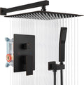 gotonovo Rainfall Bathroom Shower System Rain Shower Head and Handle Set Wall Mounted Shower Complete Combo Solid Brass Pressure Balancing Shower Mixer Valve 16 Inch Oil Rubbed Bronze