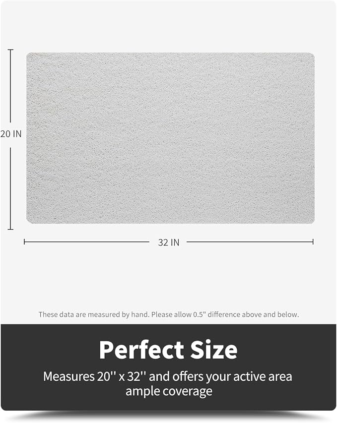 Non-Slip Bathtub Mat, 20x32 Inch, Shower Mats for Bath Tub, PVC Loofah Bathroom Mats for Wet Areas, Quick Drying