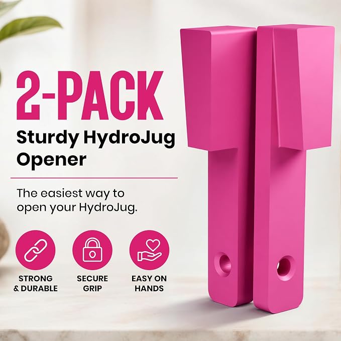 2 Pack - Easy Grip Bottle Cap Opener – Ergonomic Lid Turner for Stanley, Hydrojug, & Owala Tumblers – Easy Grip Assisted Bottle Opener for Weak Hands – 20oz, 32oz, 40oz - Pink