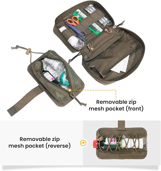 EXCELLENT ELITE SPANKER Tactical First Aid Pouch IFAK Rip Away Molle EMT Pouch Compact Admin Pouch Medical Utility Pouch Emergency Survival Kits for Tactical Vest,Backpack