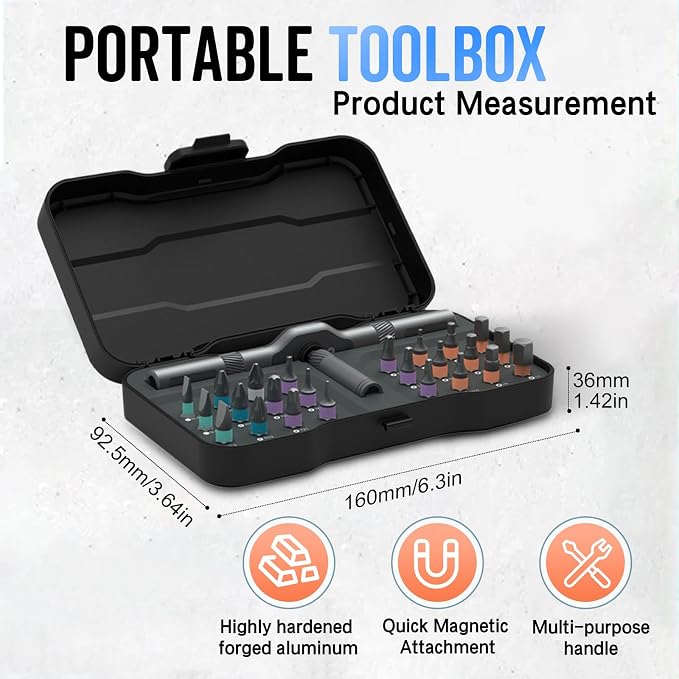 DIY Screwdriver 24 in 1, 2026 Upgrade Multi Bit Magnetic Screwdriver Set Multifunctional Toolbox, 24 in 1 multifunctional household wrench screwdriver tool combination set (2)