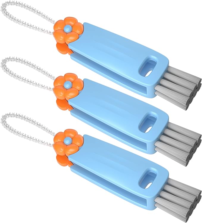 3 in 1 Cup Lid Gap Cleaning Brush Set, Multifunctional Bottle Clean-ing Brush, Cup Lid Gap Cleaner, Home Kitchen Crevice Cleaning Brush Tools (Blue)