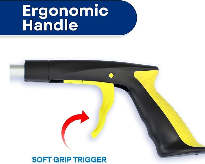 RMS 2-Pack 32 Inch Extra Long Grabber Reacher with Rotating Jaw - Mobility Aid Reaching Assist Tool (Yellow)