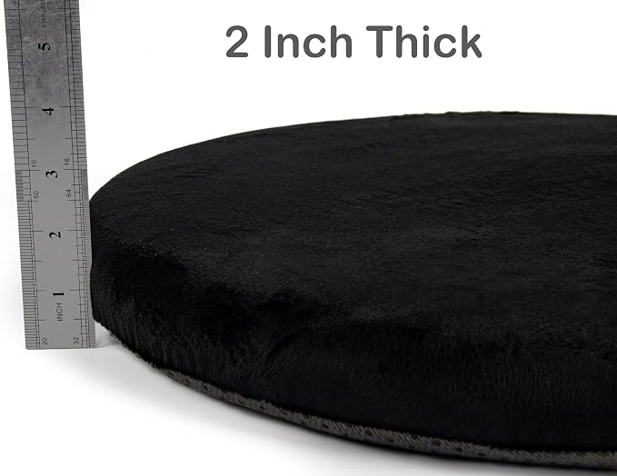 Sigmat Memory Foam Seat Cushion Anti-Slip Soft Round Stool Cushion Chair Pad 15 Inch Black