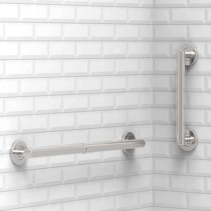 ADA Compliant Grab Bar, 500lbs Weight Support for Bath Safety (12 inch, Brushed Nickel)
