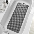MOONFLY Shower and Bathtub Mat,40x16 Inches,Extra Long Non Slip Mats with Suction Cups and Drain Holes, Machine Washable and Anti Slip Bathmats, Bathroom Mats for Tub Nonslip (Translucent Black)