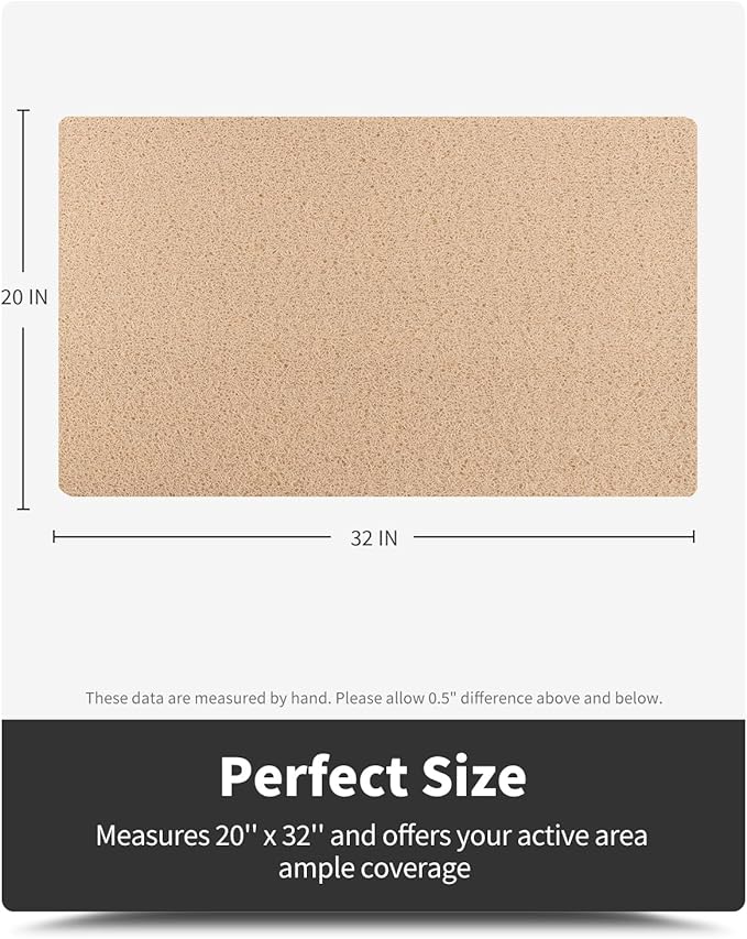 Non-Slip Bathtub Mat, 20x32 Inch, Shower Mats for Bath Tub, PVC Loofah Bathroom Mats for Wet Areas, Quick Drying