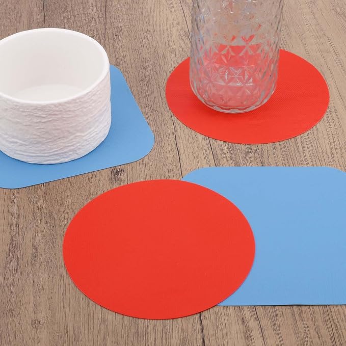 4pcs Jar Opener Gripper Pads, Rubber Can Opener Bottle Lid Cap Gripper Pads for Weak Hands Seniors Elderly Multi-Function Kitchen Coasters Gadgets (Red, Blue)