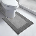 anllugs Bathroom Rugs U-Shaped 20" x 24", Non-Slip Extra Soft Absorbent Bath Rugs, Machine Washable Quick Dry Bath Mats for Toilet Base, Grey & Dark Grey