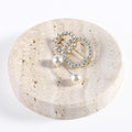 Koville Marble Jewelry Dish, Small Round Trinket Dish for Ring Necklace Earring, 4" Decorative Dish, Natural Stone Soap Dish for Bathroom Kitchen