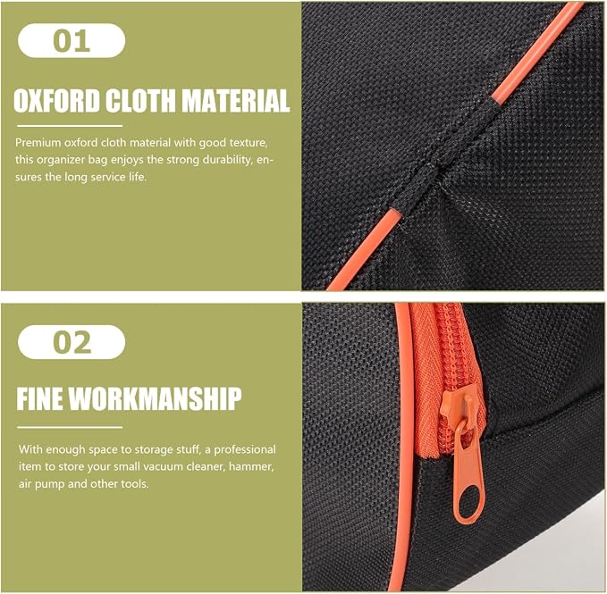 Car Tools Bag Utility Organizer with Handle for Portable Vacuum Cleaner Air Pump and Hand Tools 16.53 Inch Oxford Cloth Storage Pouch for Vehicle and Home