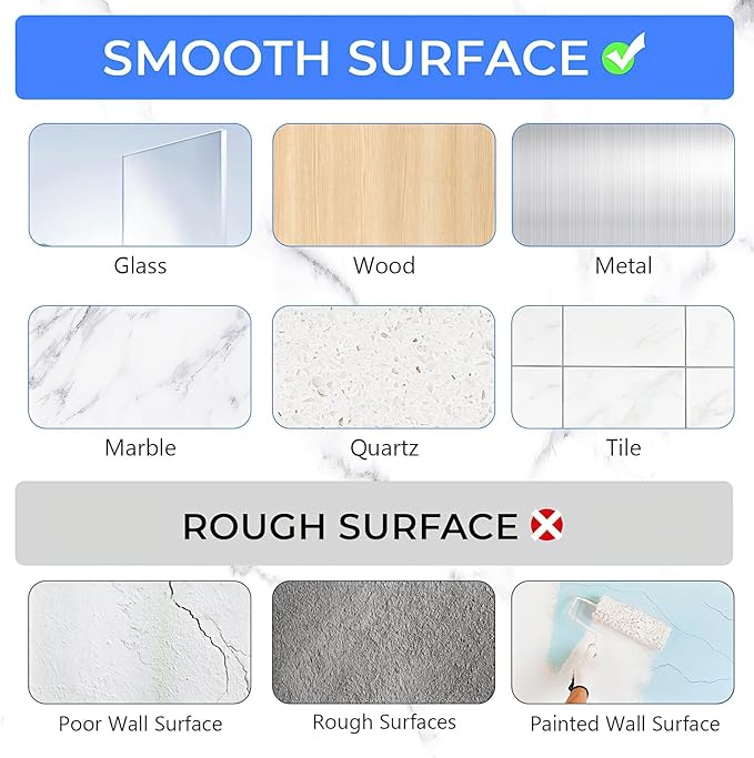 14 Pack Shower Caddy Adhesive Replacement Flat Strips, Heavy Duty Transparent Waterproof Hooks for Bathroom Storage Shelves, No-Drilling Sticky Wall Mount Hooks for Kitchen Organizers