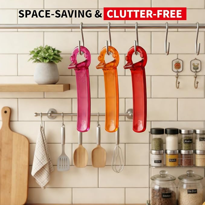 2PCS Easy Jar Key Opener, Multifunctional Jar Opener for Weak Hands, Plastic Bottle Opener for Beer, Soda, Jars, Kitchen Gadgets (Orange and Pink)