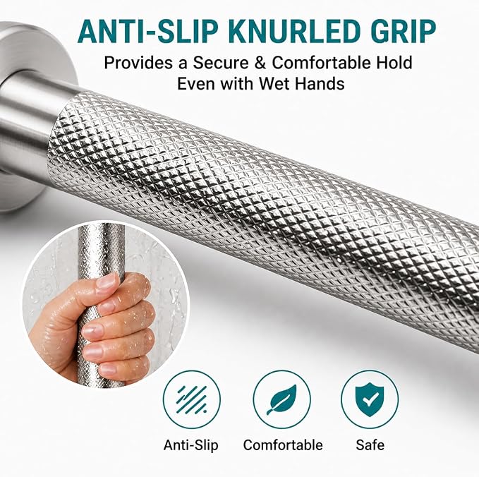Grab Bars for Shower 3 Pack, 2x16 & 1x12 Stainless Steel Safety Handrails, Heavy Duty Wall Mounted Grab Bars for Bathroom, Stairways, Hallways, Toilet, Handicap & Elderly Support, 500 lbs