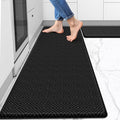 Mattitude Kitchen Mat 2PCS Kitchen Rugs Cushioned Anti-Fatigue Rug Waterproof Standing Desk Mat Kitchen Mats for Floor Kitchen Rug Set for Kitchen, Sink, Office 17.3"×30"+17.3"×59"-0.47inch Black