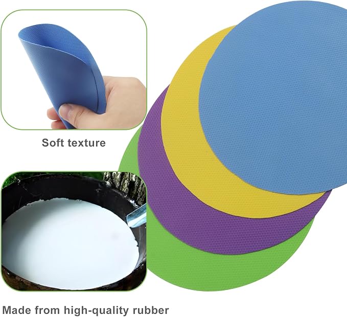 4Pcs Rubber Jar Opener, Heat-insulated Non-Slip Gripper Pads Kitchen Tool, Multi Function Can Opener for Easy Opening/Arthritis Weak Hands(Circle)