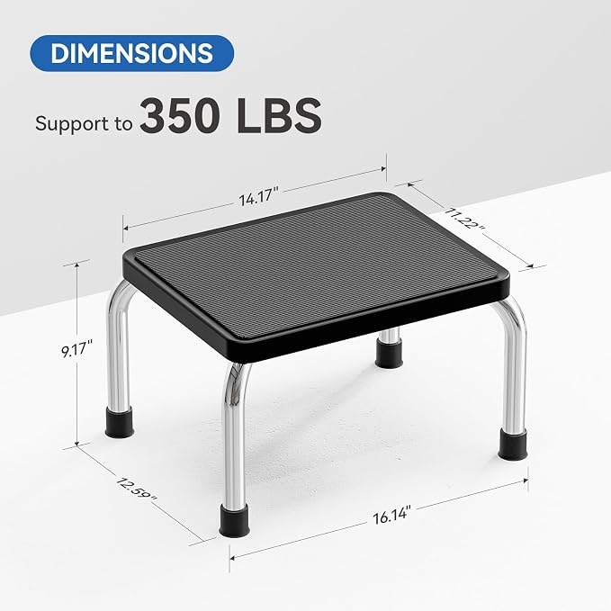 Loyoda Step Stool, Heavy-Duty Steel Legs, 350 lb Capacity, Comfortable Non-Slip Rubber seat Cushion, Non-Slip Rubber feet，Anti-Skid Bathroom Stool for Children, Elderly, Kitchen, Home Use